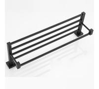 CWZZWS Toallero Negro Mate de 40/50/60 cm, toallero de Aluminio montado en la Pared, diseño Cuadrado, Accesorios de baño, estantes de baño, 40 cm