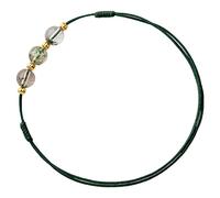 CWZZWS Tobillera de Cuerda Trenzada de Cristal Verde para Mujer, Cadena de Cuerda roja, Cuentas de Transferencia, Serie Simple y Fina Tejida a Mano, par de Novias, Moda