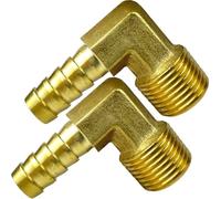 CX WONDERLAND - Codo de púas de latón, codo de 90 grados, manguera de 3/8 pulgadas a tubo NPT macho de 3/8 pulgadas