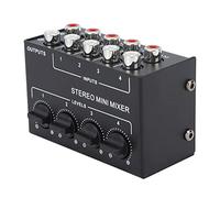 CX400 Mini Mezclador Estéreo Pasivo, Mezclador Portátil de 4 Canales, Mezclador de Audio Profesional, Mezclador de Audio para DJ, Mezclador de Audio con Efectos, Mezclador USB para Reproductor de CD,