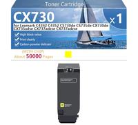 CX730 Cartucho de Tóner Compatible para Lexmark C4342 C4352 CS730de CS735de CX730de CX735adse CX737adzse CX737adzse Impresoras, Alto Rendimiento 5000 Páginas, Impresión Nítida,Yellow-1 Pack