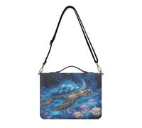 Cxdvotvy Funda para la Biblia para mujer, diseño de tortuga marina, piel sintética, bolsa de transporte con asa y cremallera, funda grande para libros, suministros de estudio, accesorios