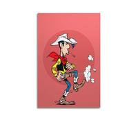 CXEEUDFFN Póster de anime Lucky Luke, pintura decorativa, lienzo, póster de pared e imagen artística moderna para decoración de dormitorio familiar, 20 x 30 cm