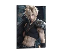 CXEEUDFFN Póster de Final Fantasy de videojuegos, Cloud Strife Final Fantasy VII, póster decorativo de lienzo para pared e impresión artística moderna para decoración de dormitorio familiar, 20 x 30
