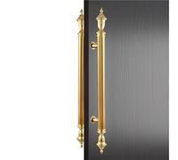 CXEGCCUF Manija de Puerta de Acero Inoxidable Dorada de Estilo Europeo Moderno para Puertas de Madera y Vidrio, de Calidad Comercial, con Todos los herrajes de Montaje, 150 cm (59") x 100 c