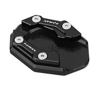 CXEPI Soporte Pie Caballete Lateral Enlarger Placa CNC Aluminio Pad de Motocicletas Para NMAX 125 NMAX 155,Negro