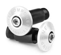 CXEPI Terminales de manillar universal - para manillares de Ø22 mm (7/8") (exterior) - Contrapesos para moto MTB bicicleta, plata