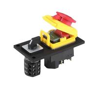 CXFCIHFT Interruptor electromagnético de 400 V, 7 Pines, Giratorio, Combinado con botón pulsador de reinicio a Prueba de Agua con Bloqueo de Cubierta YCZ4-C