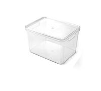 CXFSCD Caja De Almacenamiento con Tapa, Materiale Pet Trasparente Durevole Impilabile Chiaro E Visibile Adatto per Riporre Giocattoli Vestiti E Articoli Vari(Size:Large 4-Pack)