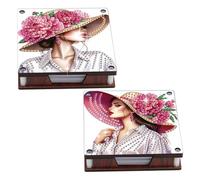 CXINLky Diamond Art 08 - Caja para notas (piel, 2 unidades, 120 hojas, color blanco)