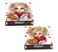 CXINLky Diamond Art - Caja para notas (piel, 2 unidades, con 120 hojas blancas, para casa, oficina, 12 unidades), color blanco