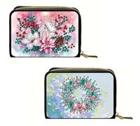 CXINLky Diamond Art Painting Tarjetero, Diamond Art Premium Tarjetero con cremallera, protección RFID Slim Monedero Tarjetero Tarjetero 2 Unidades-B