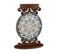 CXINLky DIY Diamond Art Painting Animal Candelabro 5D Diamond Art Candelabro de madera, candelabro Decoración del hogar Decoración Vela Decoración-20 mandala