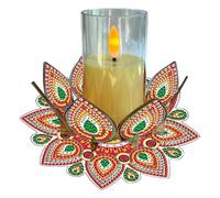 CXINLky DIY Diamond Art Painting Mandala Candelero, 5D Diamond Art Candelabro Candelabro Decoración del Hogar Decoración Vela Decoración-10 Flor