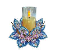 CXINLky DIY Diamond Art Painting Mandala Candelero, 5D Diamond Art Candelabro Candelabro Decoración del Hogar Decoración Vela Decoración-07 Flor