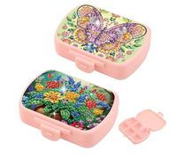 CXINLky DIY Diamond Art Painting Tablettenbox 6 días por la mañana por la noche, organizador de píldoras diario portátil con compartimentos, organizador de tabletas para medicamentos, vitaminas-2