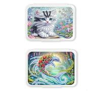 CXINLky DIY Diamond Art Painting Tablettenbox 7 días por la mañana por la noche, organizador de píldoras diario portátil con compartimentos, organizador de tabletas para medicamentos, vitaminas-2