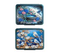 CXINLky DIY Diamond Art Painting Tablettenbox 7 días por la mañana por la noche, organizador de píldoras diario portátil con compartimentos, organizador de tabletas para medicamentos vitaminas-2