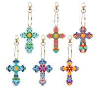 CXINLky DIY Diamond Painting Semana Santa Llavero 5D Diamond Painting Regalo DIY Kit Creativo Pascua Pintura Diamante Cuadros Pegatinas Colgantes 10 Cruces