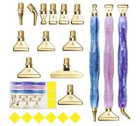 CXINLky Juego de 22 bolígrafos para pintura de diamantes, accesorios de pintura de diamante, con 12 puntas de lápiz, para pintura de diamantes, bordado, herramientas de arte de uñas y técnicas de