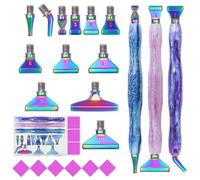 CXINLky Juego de 22 bolígrafos para pintura de diamantes, accesorios de pintura de diamante, con 12 puntas de lápiz, para pintura de diamantes, bordado, herramientas de arte de uñas y técnicas de