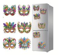 CXINLky Juego de 6 imanes para nevera, pintura de diamantes, kit de imanes para nevera, decoración del hogar para nevera, pizarra magnética, tablón de anuncios, máscara de pizarra blanca 02