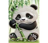 CXINLky Pintura artística de cuentas, creativo 5D perla arte animal conjunto con lienzo colorido, cuadros artísticos para decoración de pared del hogar, sin marco, 03 panda