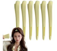 Cxiskyu - Pinzas de pelo para seccionar, pinzas para el pelo de conejos, pinzas de pelo coloridas, 6 clips portátiles de pico de pato para peinar, juego de clips de pico de pato para cabello rizado