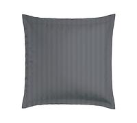 CXL by Christian Lacroix - Juego de 1 Almohada Cuadrada con Memoria de Forma + 1 Funda de Almohada - 60 x 60 cm - Ropa de Cama de satén de algodón - Lavable a máquina a 40 °C - Rayas Tejidas, Gris