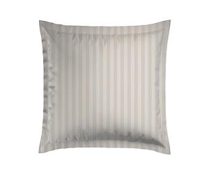 CXL by Christian Lacroix - Juego de 1 Almohada Cuadrada con Memoria de Forma + 1 Funda de Almohada - 60 x 60 cm - Ropa de Cama de satén de algodón - Lavable a máquina a 40 °C - Rayas Tejidas, Topo