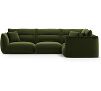 CXL by Christian Lacroix Sofá esquinero derecho 5 plazas de terciopelo verde militar