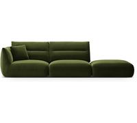 CXL by Christian Lacroix Sofá modular derecho 4 plazas de terciopelo verde militar