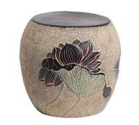 Cxllisionary Taburete de Jardín de Cerámica, Nuevo Taburete Tipo Tambor de Estilo Chino, con Piedra Sintética, Taburetes Redondos Creativos Esmaltados, para el Salón Interiores(Style 1)