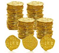 CXNXFD 100 monedas de oro para niños, monedas piratas piratas, monedas romanas, tesoro pirata para juegos de mesa infantiles, fiesta pirata, obsequios, búsqueda del tesoro infantil