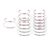 CXNXFD 12 pulseras JGA para mujer, equipo de novia, accesorios JGA para novia, dama de honor, color blanco y rosa con corazón, juego de pulseras de perlas, talla única, Plástico, No es una piedra