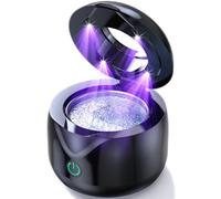 CXRUY Limpiador ultrasónico de retenedores - 45 kHz Dental Cleaning Pod Night Guard Cleaner Machine para prótesis, cabezales de cepillo de dientes, joyas (negro brillante)