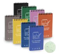 CXRYLZ-FUR 8 Piezas Cuadernos Impermeables, 3 x 5 Pulgadas Libreta Pequeña a7, Mini Field Bloc de Notas de Bolsillo para Grabación de Actividades al Aire Libre el Hogar la Escuela (coloreado)