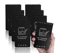 CXRYLZ-FUR 8 Piezas Cuadernos Impermeables, 3 x 5 Pulgadas Libreta Pequeña a7, Mini Field Bloc de Notas de Bolsillo para Grabación de Actividades al Aire Libre el Hogar la Escuela (negras)