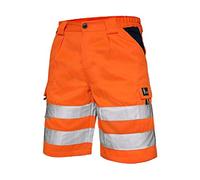 CXS Norwich Pantalones Cortos de Trabajo, Shorts de Alta Visibilidad, Color de señal, Shorts Pantalones de Alta Visibilidad, con Rayas Reflectantes, EN ISO 20471, 280 g/m2 (56, Naranja)