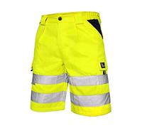 CXS Norwich Pantalones Cortos de Trabajo, Shorts de Alta Visibilidad, Color de señal, Shorts Pantalones de Alta Visibilidad, con Rayas Reflectantes, EN ISO 20471, 280 g/m2 (58, Amarillo)