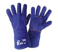 CXS PATON BLUE guantes de cuero reforzado ideales para parrilladas, chimeneas, soldadura, metalurgia, jardinería, proteger las manos del calor y lesiones, fuertes, duraderos pero cómodos, talla 11