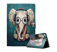 CXTcase Funda para iPad Mini 5/Mini 4/Mini 3/Mini 2/Mini 1 7.9 Pouces Folio TPU+PU Función de Soporte Protectora Smart Cover Tableta Carcasa iPad Mini, Elefante
