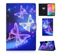 CXTCASE Funda para Samsung Galaxy Tab A 10.1 2019 (SM-T510/T515), funda protectora con función atril para Samsung Galaxy Tab A 10.1 2019 SM-T510/T515, diseño de mariposa morada