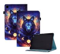 CXTCASE Funda para Samsung Galaxy Tab A 10.1 2019 (SM-T510/T515),Tablet Cárcasa Cuero PU Magnetica para Samsung Galaxy Tab A 10.1 2019,Lobo Espacial