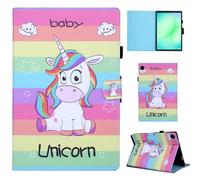 CXTCASE Funda para Samsung Galaxy Tab A11 8.7" 2025 / A9 8.7" 2023, Funda de Cuero PU Folio Flip Case Smart Cover con Soporte para Samsung Galaxy Tab A11 2025, Arco Iris Unicornio