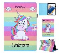 CXTCASE Funda para Samsung Galaxy Tab A8 2021 10.5 pulgadas/SM-X200 / SM-X205 / SM-X207, funda protectora con función atril para Samsung Galaxy Tab A8 2021/2022, unicornio arcoíris