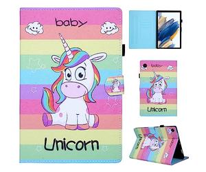 CXTCASE Funda para Samsung Galaxy Tab A8 2021 10.5 pulgadas/SM-X200 / SM-X205 / SM-X207, funda protectora con función atril para Samsung Galaxy Tab A8 2021/2022, unicornio arcoíris