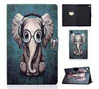 CXTcase Funda para Samsung Galaxy Tab A8 2021 10.5" / SM-X200 / SM-X205, Tablet Cárcasa Cuero PU Magnetica para Samsung Galaxy Tab A8 2021, Elefante
