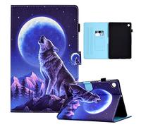 CXTcase Funda para Samsung Galaxy Tab A8 2021 10.5" (SM-X200 / SM-X205), Tablet Cárcasa Cuero PU Magnetica para Samsung Galaxy Tab A8 2021, Lobo de Noche