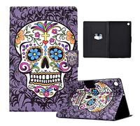 CXTCASE Funda para Samsung Galaxy Tab A9+/A9 Plus 2023 (SM-X210/SM-X215/SM-X216B) 11.0", Tablet Cárcasa Cuero PU Magnetica para Samsung Galaxy Tab A9+, Flor del Cráneo